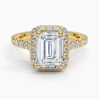2,75 Karat Emerald Halo Tasarım Tektaş Laboratuvar Pırlanta Yüzük 18K -Aurora - Bold Diamonds