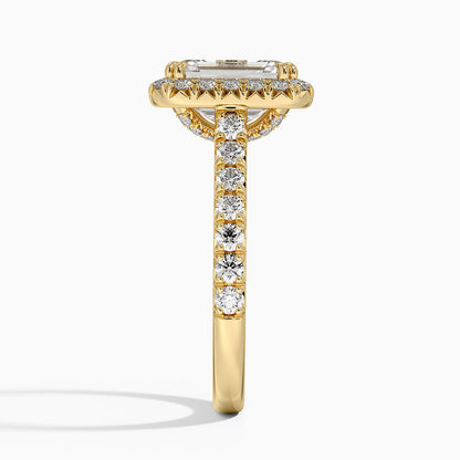 2,75 Karat Emerald Halo Tasarım Tektaş Laboratuvar Pırlanta Yüzük 18K -Aurora - Bold Diamonds