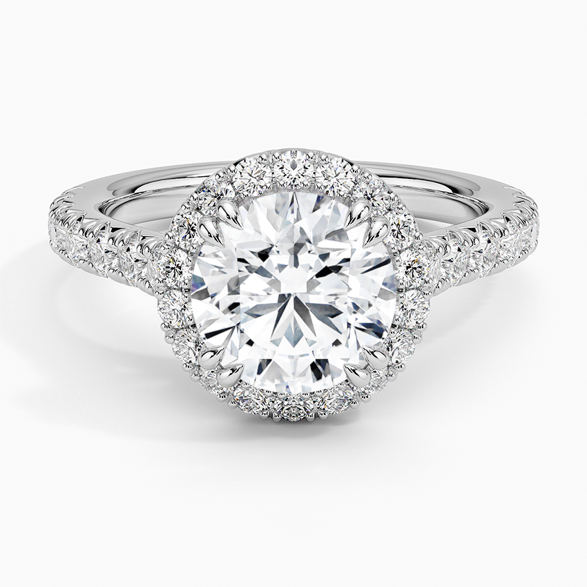 2,75 Karat Halo Tasarım Tektaş Laboratuvar Pırlanta Yüzük 18K -Aurora - Bold Diamonds