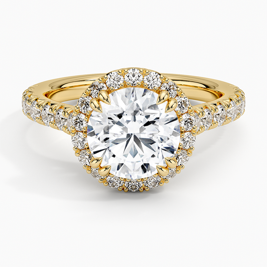 2,75 Karat Halo Tasarım Tektaş Laboratuvar Pırlanta Yüzük 18K -Aurora - Bold Diamonds