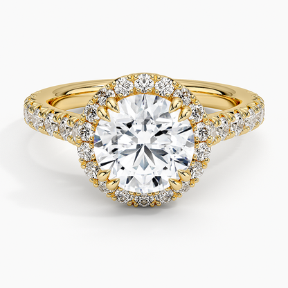 2,75 Karat Halo Tasarım Tektaş Laboratuvar Pırlanta Yüzük 18K -Aurora - Bold Diamonds