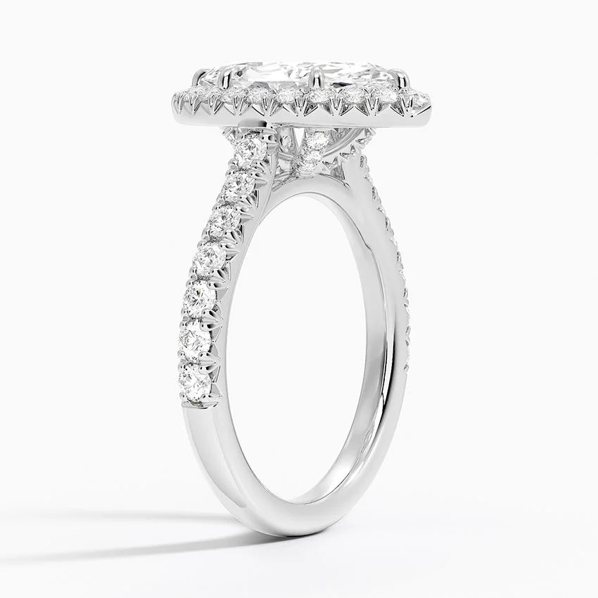 2,75 Karat Marquise Halo Tasarım Tektaş Laboratuvar Pırlanta Yüzük 18K -Aurora - Bold Diamonds