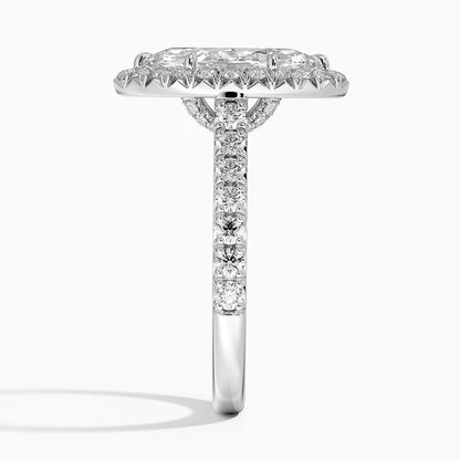 2,75 Karat Marquise Halo Tasarım Tektaş Laboratuvar Pırlanta Yüzük 18K -Aurora - Bold Diamonds