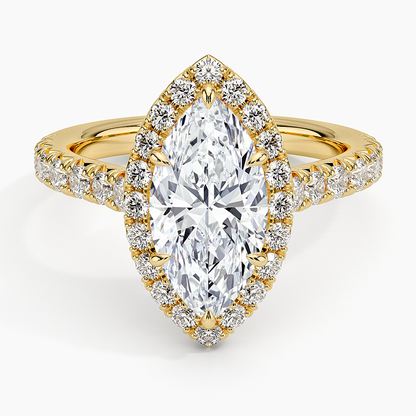 2,75 Karat Marquise Halo Tasarım Tektaş Laboratuvar Pırlanta Yüzük 18K -Aurora - Bold Diamonds