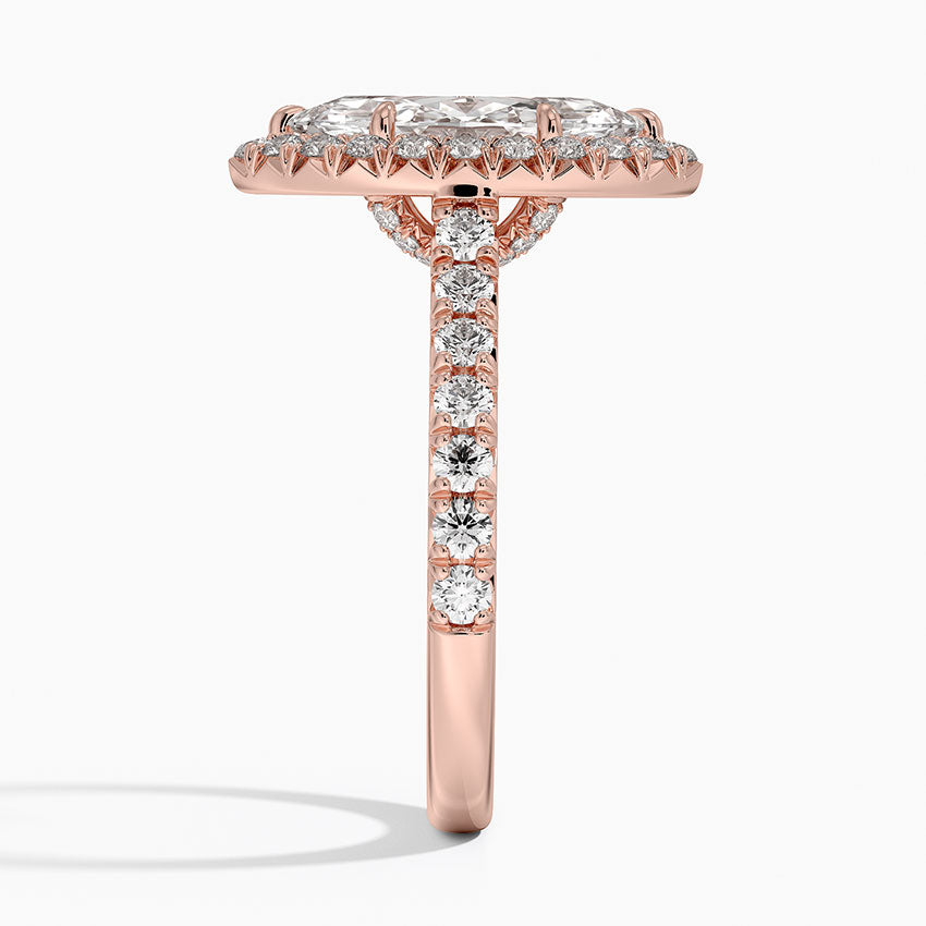 2,75 Karat Marquise Halo Tasarım Tektaş Laboratuvar Pırlanta Yüzük 18K -Aurora - Bold Diamonds