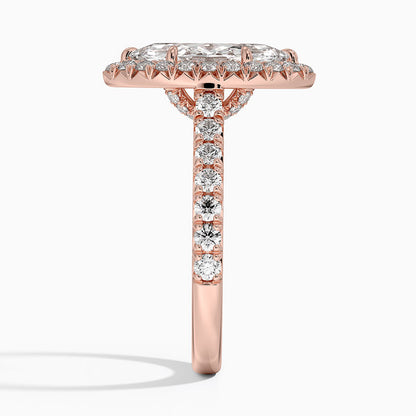 2,75 Karat Marquise Halo Tasarım Tektaş Laboratuvar Pırlanta Yüzük 18K -Aurora - Bold Diamonds