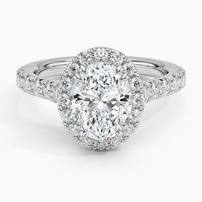2,75 Karat Oval Halo Tasarım Tektaş Laboratuvar Pırlanta Yüzük 18K -Aurora - Bold Diamonds
