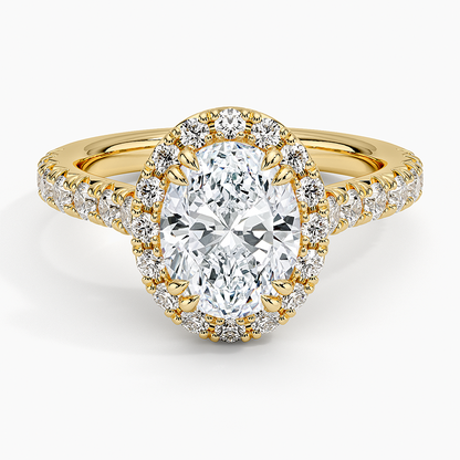 2,75 Karat Oval Halo Tasarım Tektaş Laboratuvar Pırlanta Yüzük 18K -Aurora - Bold Diamonds