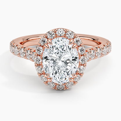 2,75 Karat Oval Halo Tasarım Tektaş Laboratuvar Pırlanta Yüzük 18K -Aurora - Bold Diamonds