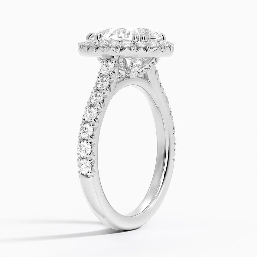 2,75 Karat Pear Halo Tasarım Tektaş Laboratuvar Pırlanta Yüzük 18K -Aurora - Bold Diamonds