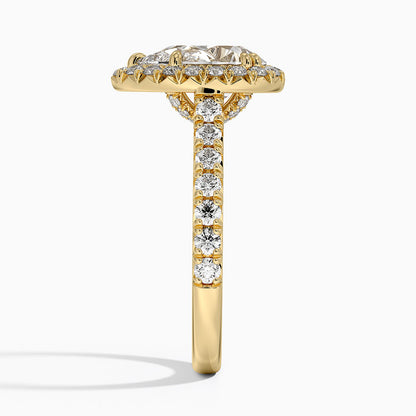 2,75 Karat Pear Halo Tasarım Tektaş Laboratuvar Pırlanta Yüzük 18K -Aurora - Bold Diamonds