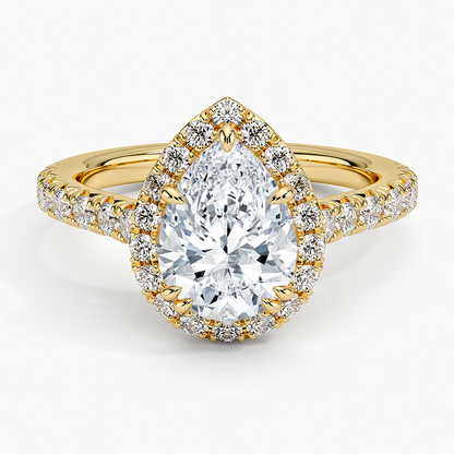 2,75 Karat Pear Halo Tasarım Tektaş Laboratuvar Pırlanta Yüzük 18K -Aurora - Bold Diamonds