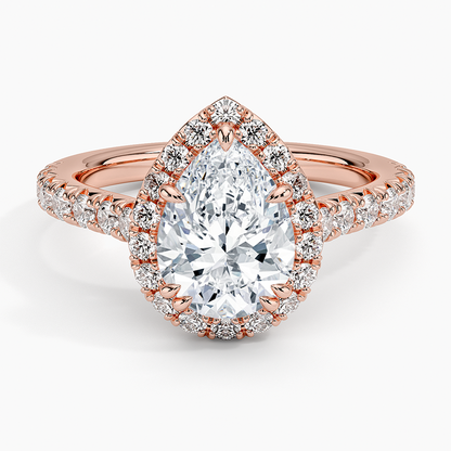 2,75 Karat Pear Halo Tasarım Tektaş Laboratuvar Pırlanta Yüzük 18K -Aurora - Bold Diamonds