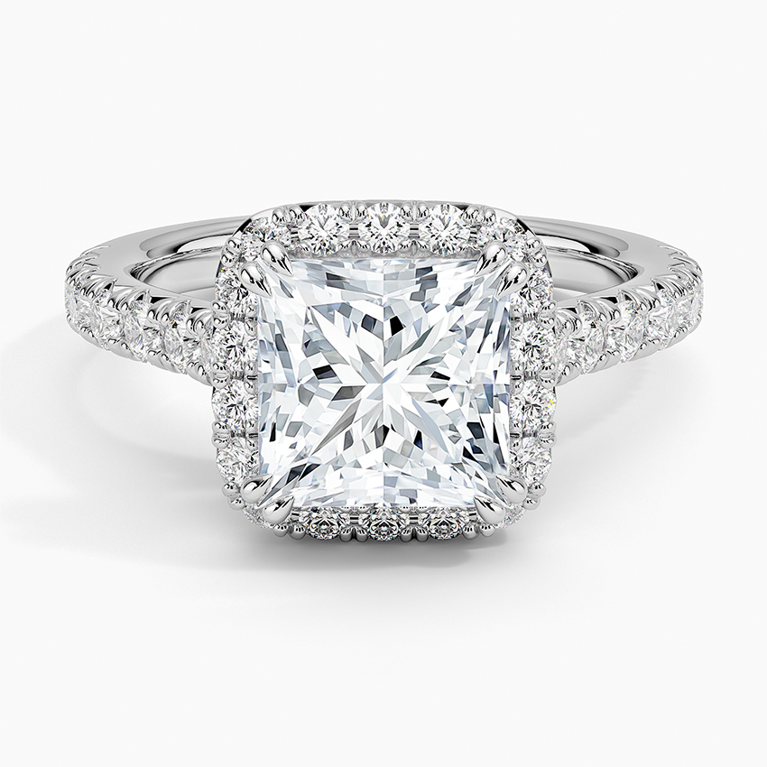2,75 Karat Prenses Halo Tasarım Tektaş Laboratuvar Pırlanta Yüzük 18K -Aurora - Bold Diamonds