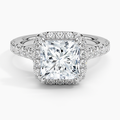 2,75 Karat Prenses Halo Tasarım Tektaş Laboratuvar Pırlanta Yüzük 18K -Aurora - Bold Diamonds