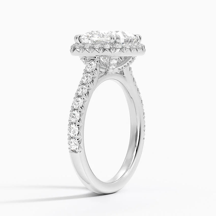 2,75 Karat Prenses Halo Tasarım Tektaş Laboratuvar Pırlanta Yüzük 18K -Aurora - Bold Diamonds