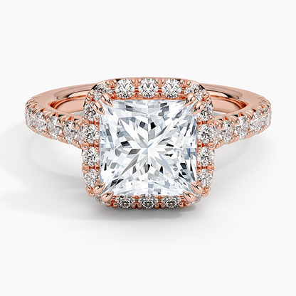 2,75 Karat Prenses Halo Tasarım Tektaş Laboratuvar Pırlanta Yüzük 18K -Aurora - Bold Diamonds