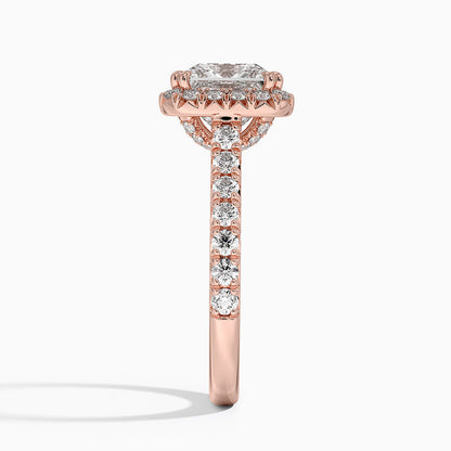 2,75 Karat Prenses Halo Tasarım Tektaş Laboratuvar Pırlanta Yüzük 18K -Aurora - Bold Diamonds