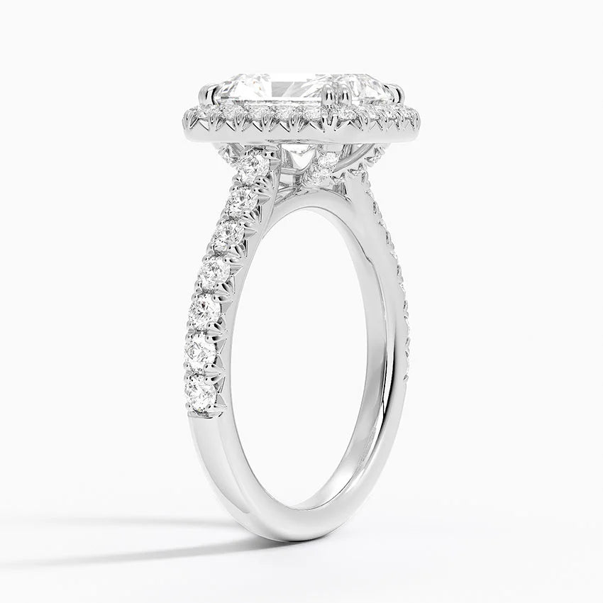 2,75 Karat Radiant Halo Tasarım Tektaş Laboratuvar Pırlanta Yüzük 18K -Aurora - Bold Diamonds