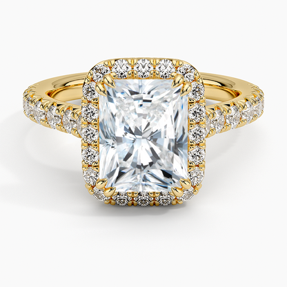 2,75 Karat Radiant Halo Tasarım Tektaş Laboratuvar Pırlanta Yüzük 18K -Aurora - Bold Diamonds