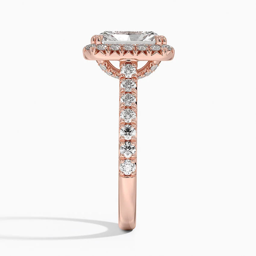 2,75 Karat Radiant Halo Tasarım Tektaş Laboratuvar Pırlanta Yüzük 18K -Aurora - Bold Diamonds