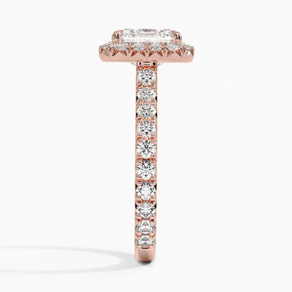 2.80 Karat  Asscher Halo Tasarım Tektaş Laboratuvar Pırlanta Yüzük 18k  -Ornara - Bold Diamonds