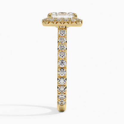 2.80 Karat  Asscher Halo Tasarım Tektaş Laboratuvar Pırlanta Yüzük 18k  -Ornara - Bold Diamonds