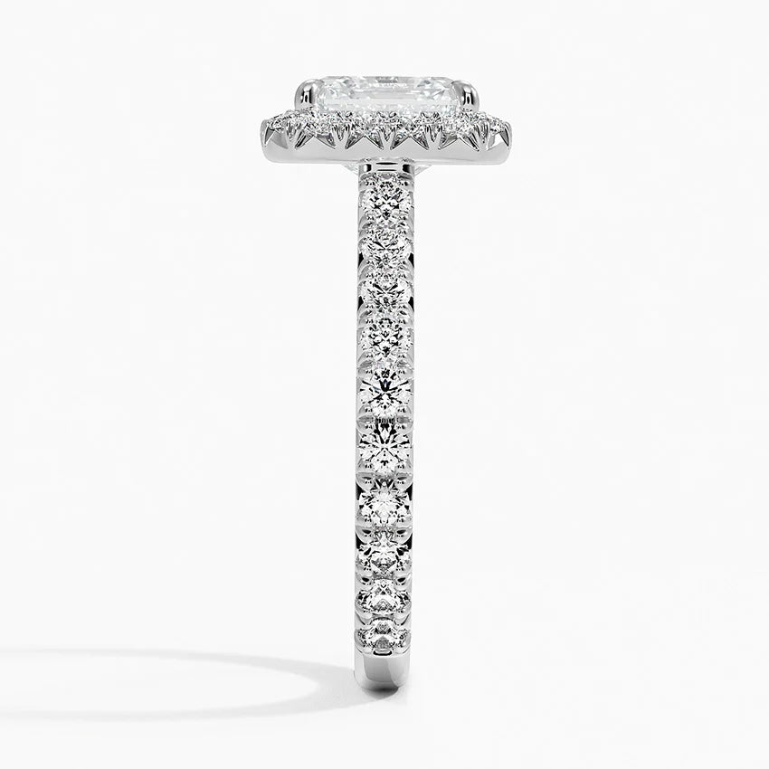 2.80 Karat  Asscher Halo Tasarım Tektaş Laboratuvar Pırlanta Yüzük 18k  -Ornara - Bold Diamonds