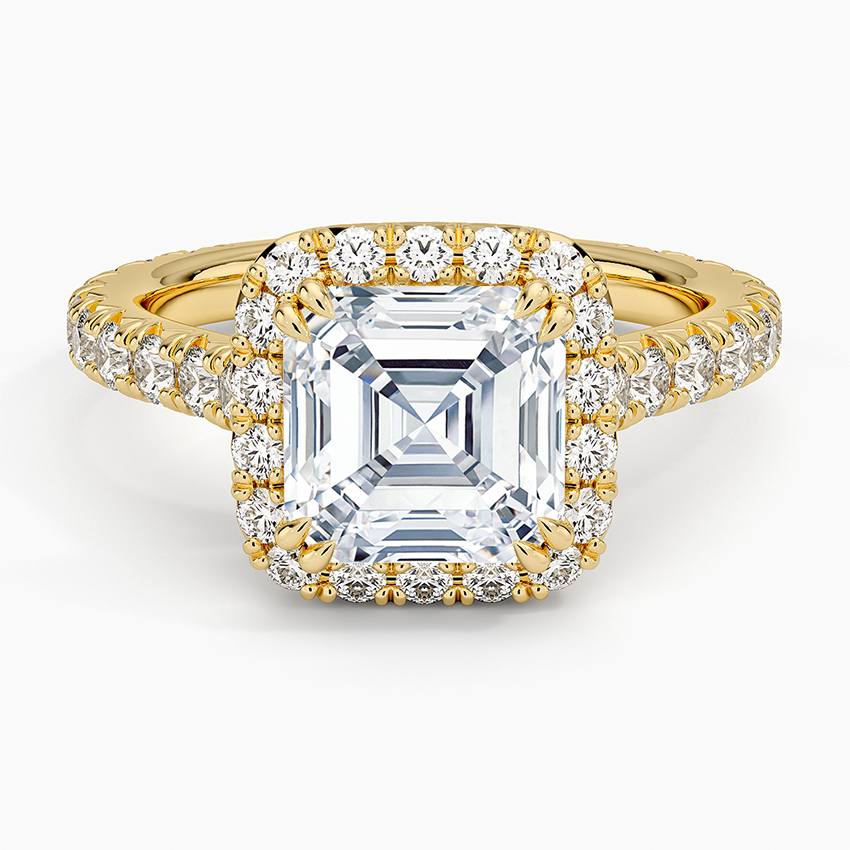 2,80 Karat Asscher Halo Tasarım Tektaş Laboratuvar Pırlanta Yüzük 18K - Stellara - Bold Diamonds