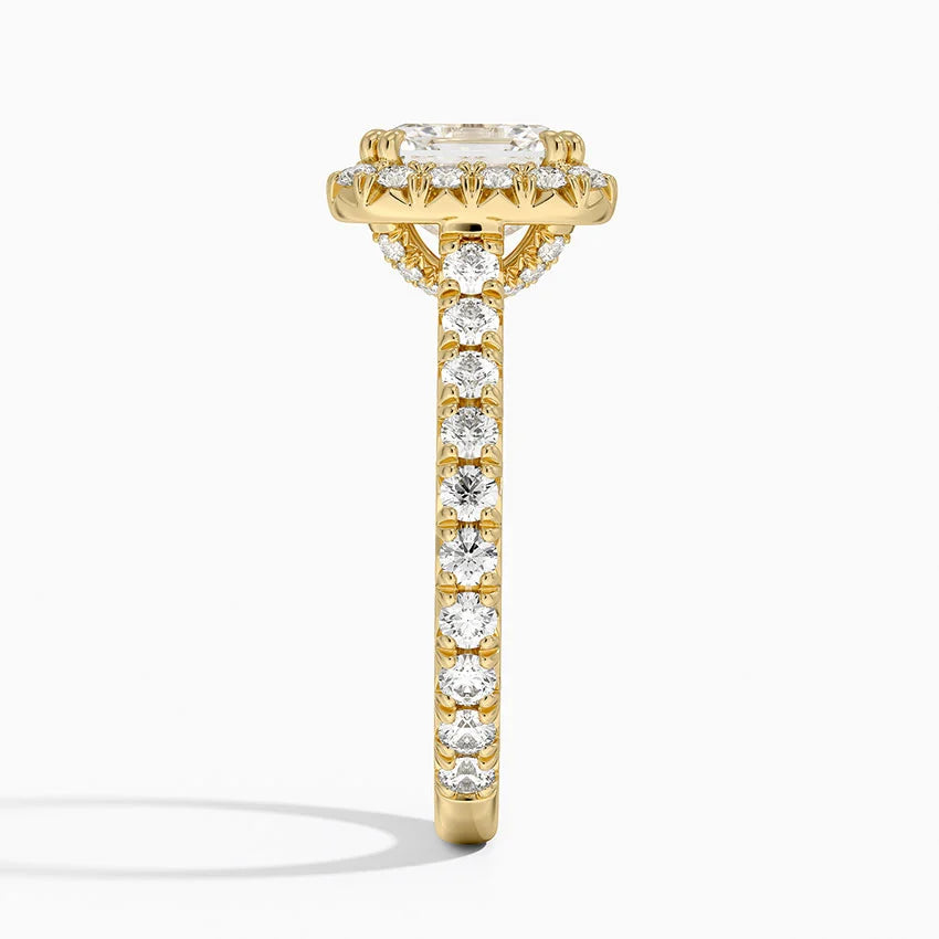 2,80 Karat Asscher Halo Tasarım Tektaş Laboratuvar Pırlanta Yüzük 18K - Stellara - Bold Diamonds
