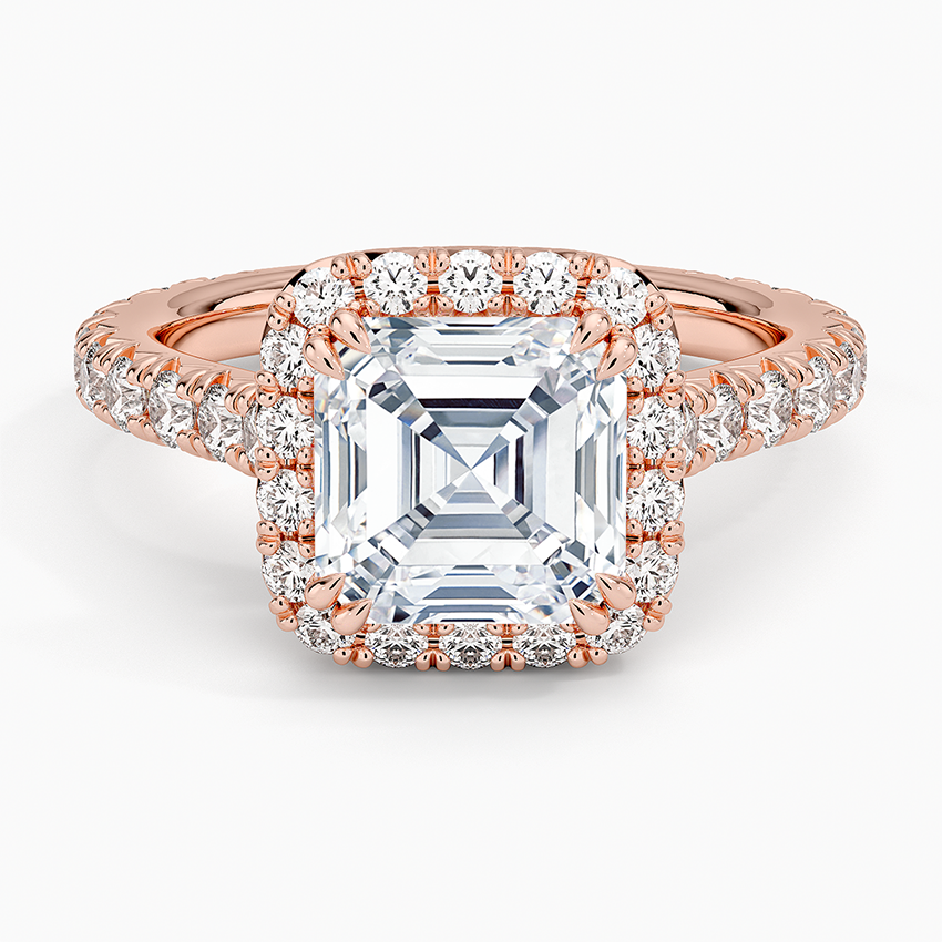 2,80 Karat Asscher Halo Tasarım Tektaş Laboratuvar Pırlanta Yüzük 18K - Stellara - Bold Diamonds
