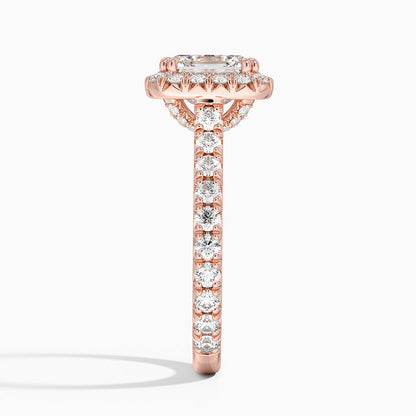 2,80 Karat Asscher Halo Tasarım Tektaş Laboratuvar Pırlanta Yüzük 18K - Stellara - Bold Diamonds