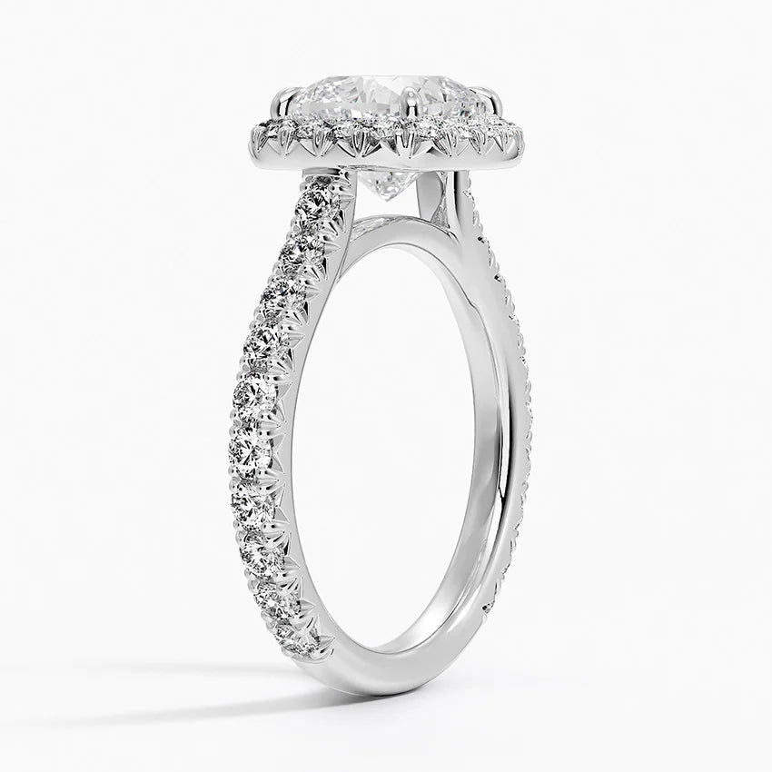 2.80 Karat  Cushion Halo Tasarım Tektaş Laboratuvar Pırlanta Yüzük  18k -Ornara - Bold Diamonds