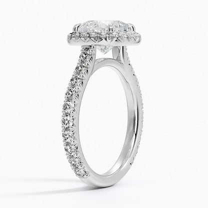 2.80 Karat  Cushion Halo Tasarım Tektaş Laboratuvar Pırlanta Yüzük  18k -Ornara - Bold Diamonds