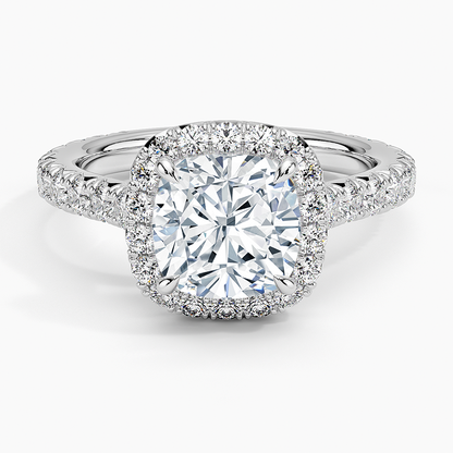 2.80 Karat  Cushion Halo Tasarım Tektaş Laboratuvar Pırlanta Yüzük  18k -Ornara - Bold Diamonds