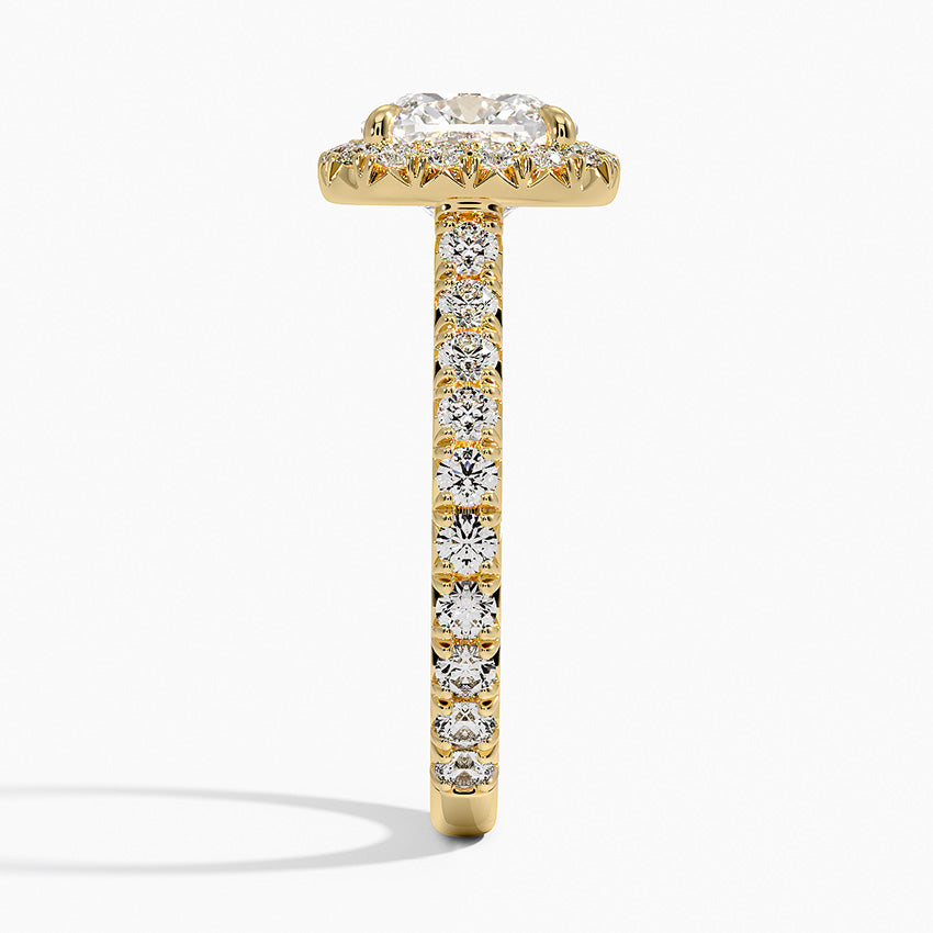 2.80 Karat  Cushion Halo Tasarım Tektaş Laboratuvar Pırlanta Yüzük  18k -Ornara - Bold Diamonds