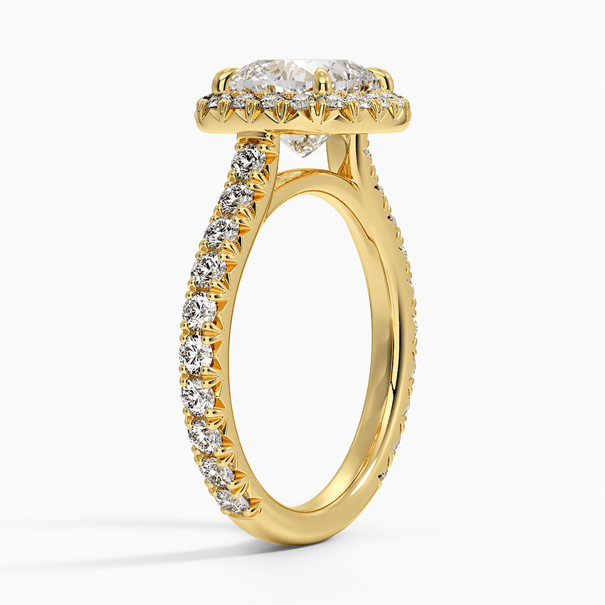 2.80 Karat  Cushion Halo Tasarım Tektaş Laboratuvar Pırlanta Yüzük  18k -Ornara - Bold Diamonds