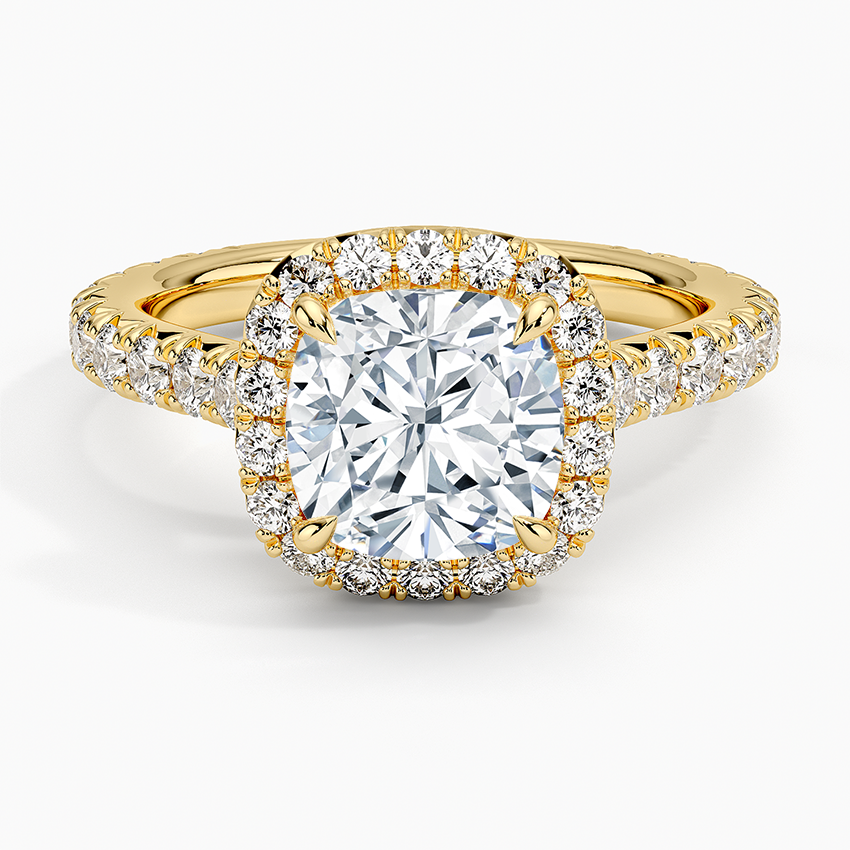 2.80 Karat  Cushion Halo Tasarım Tektaş Laboratuvar Pırlanta Yüzük  18k -Ornara - Bold Diamonds