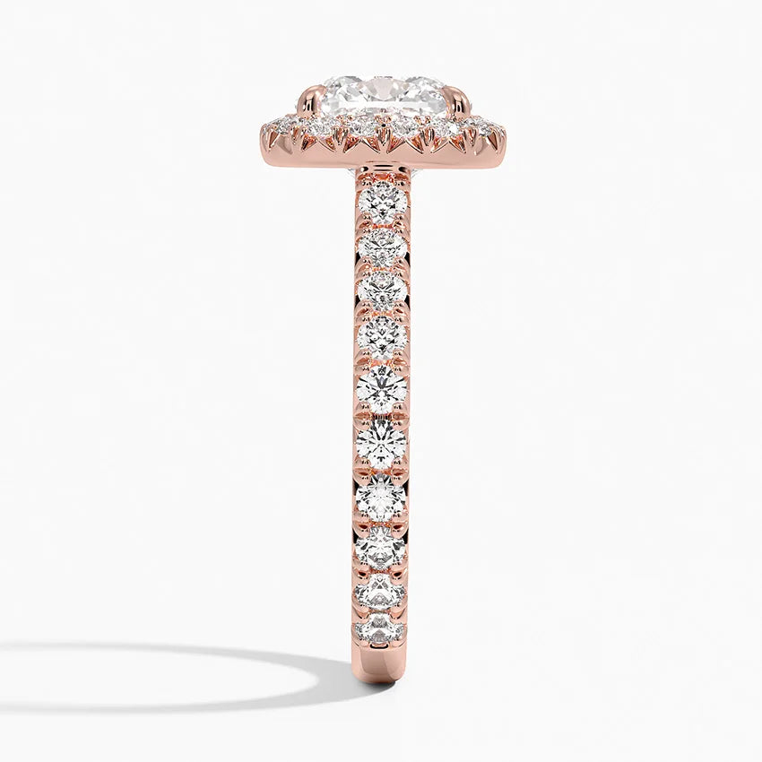 2.80 Karat  Cushion Halo Tasarım Tektaş Laboratuvar Pırlanta Yüzük  18k -Ornara - Bold Diamonds