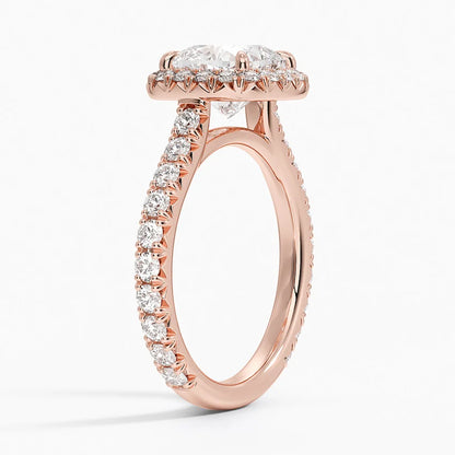 2.80 Karat  Cushion Halo Tasarım Tektaş Laboratuvar Pırlanta Yüzük  18k -Ornara - Bold Diamonds