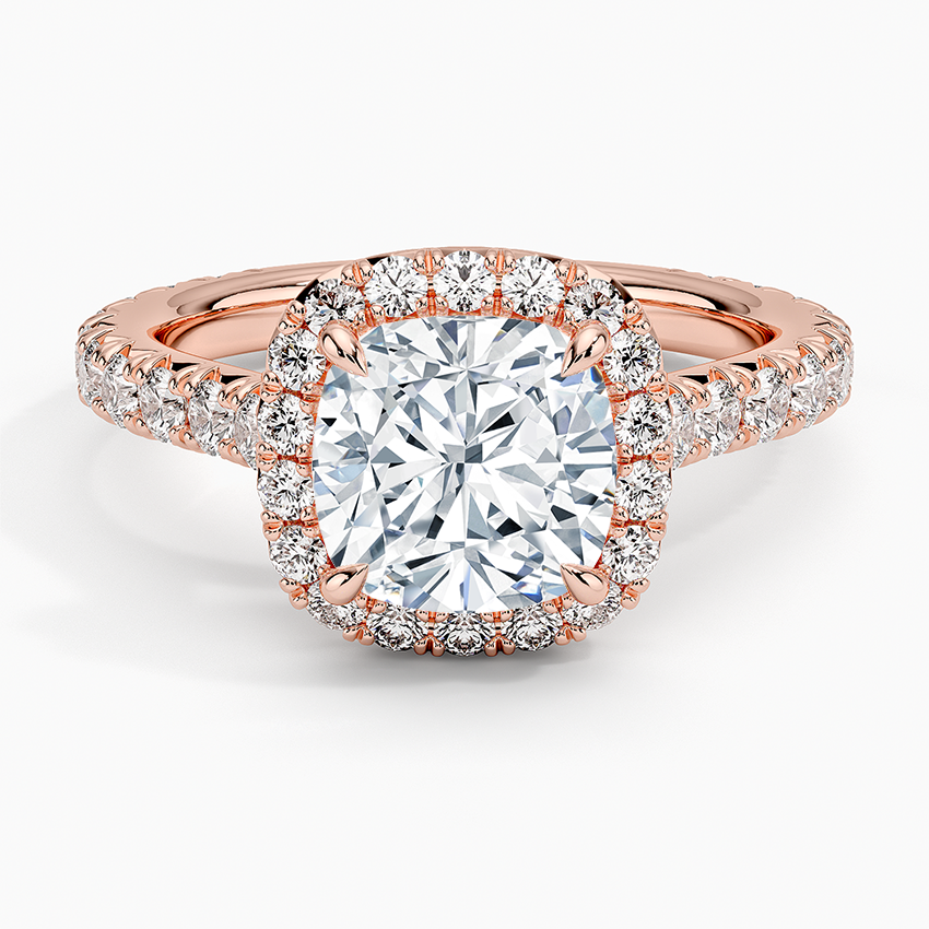 2.80 Karat  Cushion Halo Tasarım Tektaş Laboratuvar Pırlanta Yüzük  18k -Ornara - Bold Diamonds