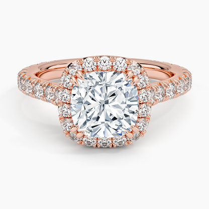 2,80 Karat Cushion Halo Tasarım Tektaş Laboratuvar Pırlanta Yüzük 18K - Stellara - Bold Diamonds