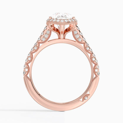2.80 Karat Damla Halo Tasarım Tektaş Laboratuvar Pırlanta Yüzük 18K  -Lumora - Bold Diamonds