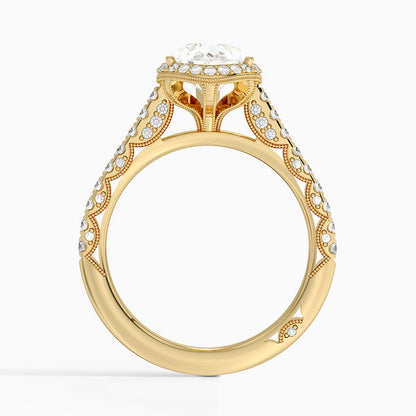 2.80 Karat Damla Halo Tasarım Tektaş Laboratuvar Pırlanta Yüzük 18K  -Lumora - Bold Diamonds