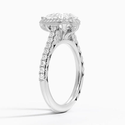 2.80 Karat Damla Halo Tasarım Tektaş Laboratuvar Pırlanta Yüzük 18K  -Lumora - Bold Diamonds