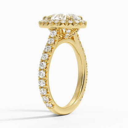 2,80 Karat Damla Halo Tasarım Tektaş Laboratuvar Pırlanta Yüzük 18K- Stellara - Bold Diamonds