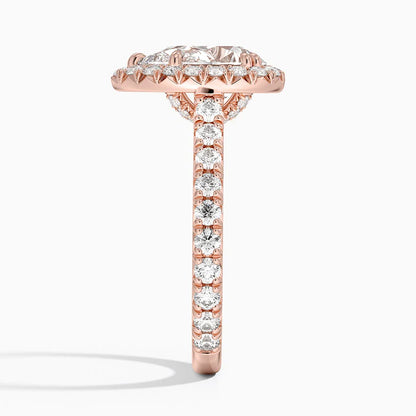 2,80 Karat Damla Halo Tasarım Tektaş Laboratuvar Pırlanta Yüzük 18K- Stellara - Bold Diamonds