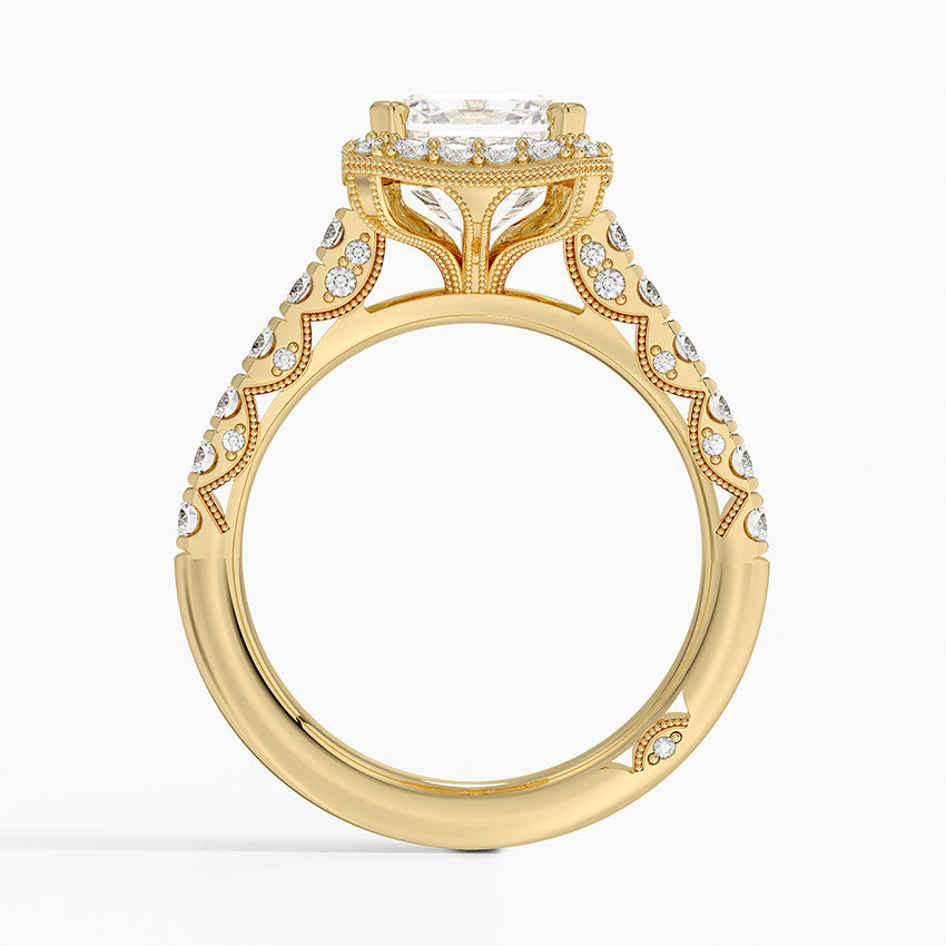 2.80 Karat Emerald Halo Tasarım Tektaş Laboratuvar Pırlanta Yüzük 18K  -Lumora - Bold Diamonds