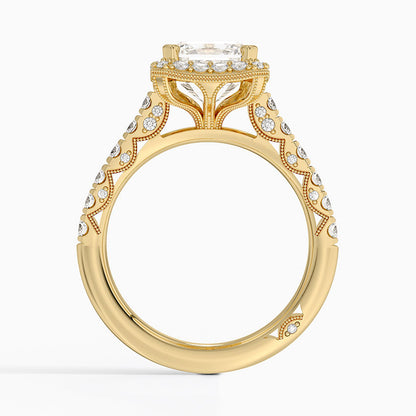 2.80 Karat Emerald Halo Tasarım Tektaş Laboratuvar Pırlanta Yüzük 18K  -Lumora - Bold Diamonds