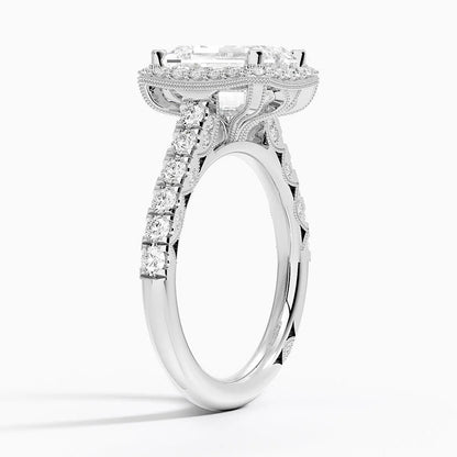 2.80 Karat Emerald Halo Tasarım Tektaş Laboratuvar Pırlanta Yüzük 18K  -Lumora - Bold Diamonds